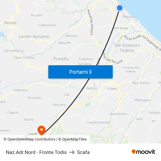 Naz.Adr.Nord - Fronte Todis to Scafa map