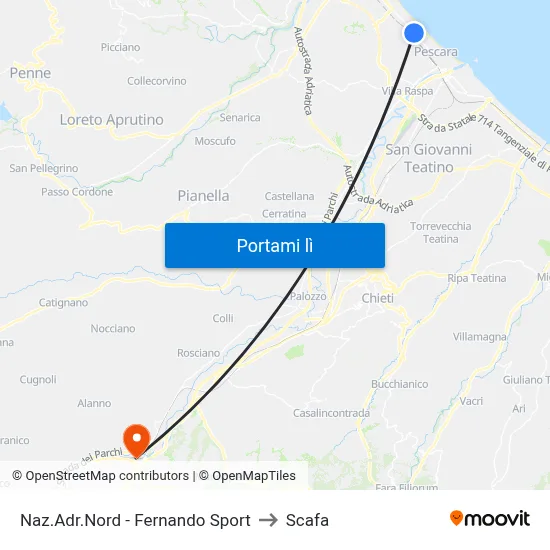 Naz.Adr.Nord - Fernando Sport to Scafa map