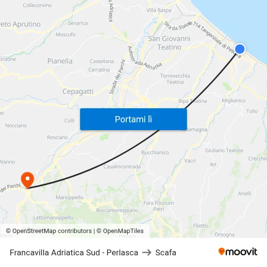Francavilla Adriatica Sud - Perlasca to Scafa map