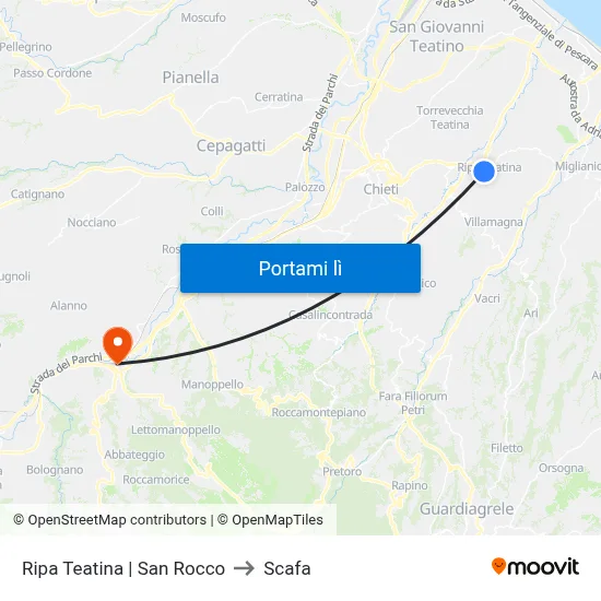 Ripa Teatina | San Rocco to Scafa map
