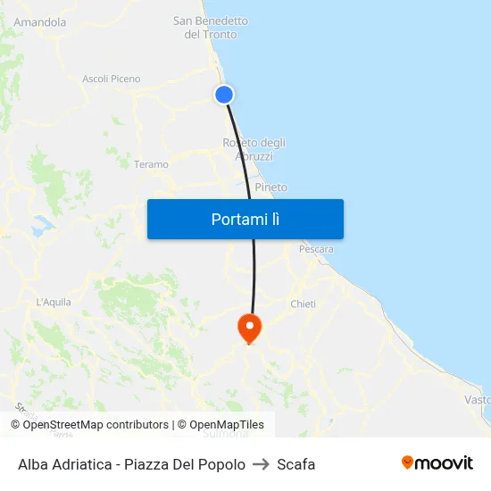 Alba Adriatica - Piazza Del Popolo to Scafa map