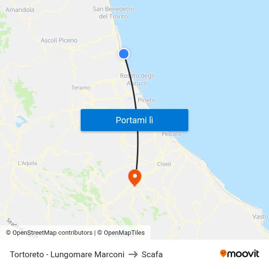 Tortoreto - Lungomare Marconi to Scafa map
