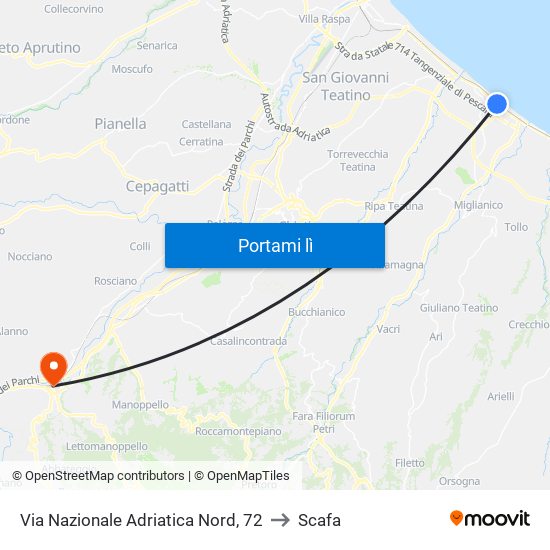 Via Nazionale Adriatica Nord, 72 to Scafa map