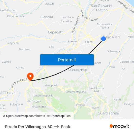 Strada Per Villamagna, 60 to Scafa map