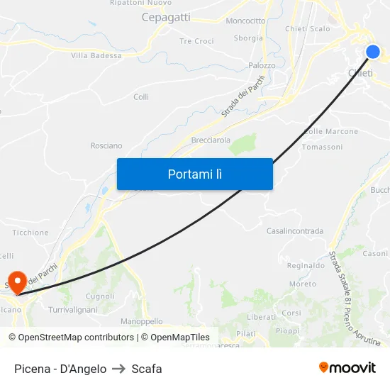 Picena - D'Angelo to Scafa map