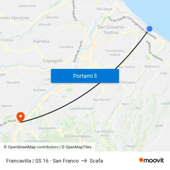 Francavilla | SS 16 - San Franco to Scafa map