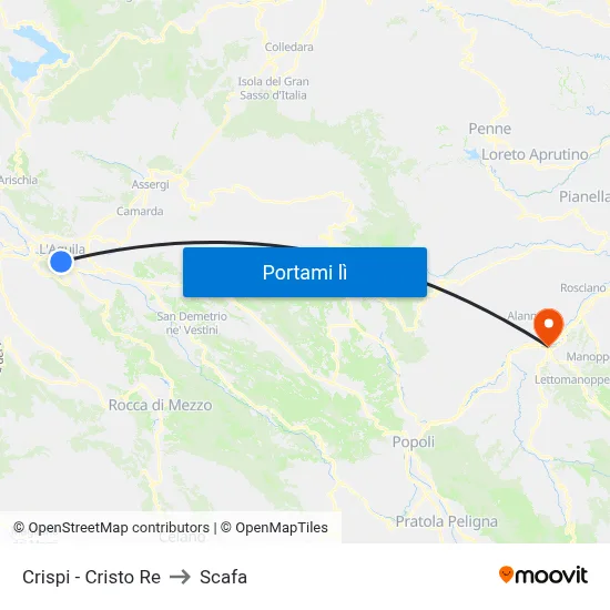 Crispi - Cristo Re to Scafa map