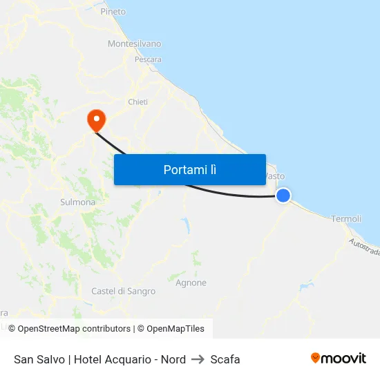 San Salvo | Hotel Acquario - Nord to Scafa map