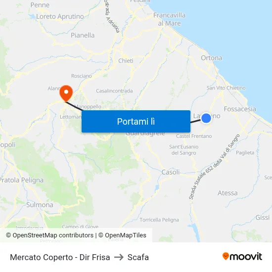 Mercato Coperto - Dir Frisa to Scafa map