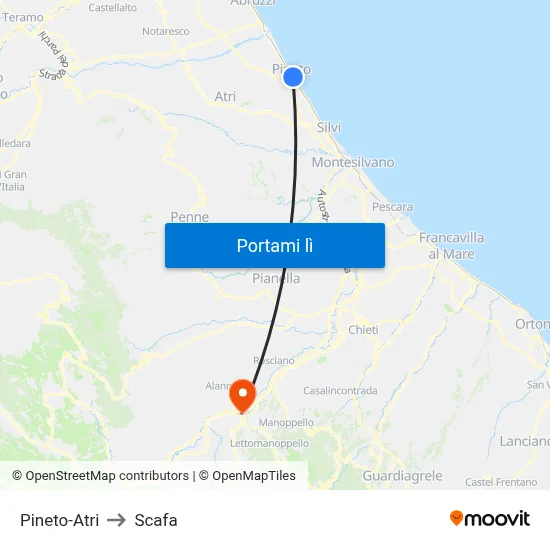Pineto-Atri to Scafa map