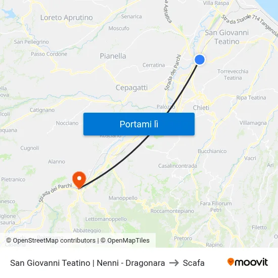 San Giovanni Teatino | Nenni - Dragonara to Scafa map