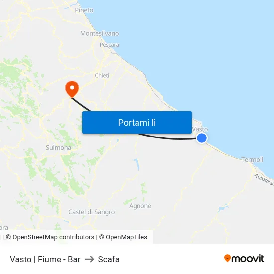Vasto | Fiume - Bar to Scafa map