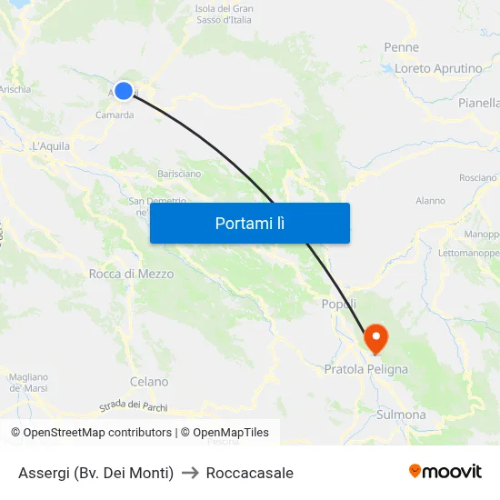 Assergi (Bv. Dei Monti) to Roccacasale map