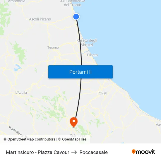 Martinsicuro - Piazza Cavour to Roccacasale map