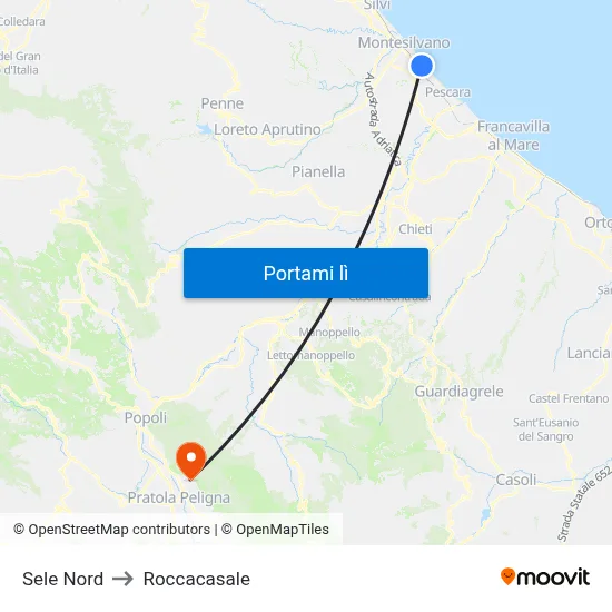 Sele Nord to Roccacasale map