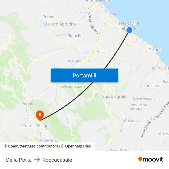 Della Porta to Roccacasale map