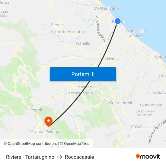 Riviera - Tartarughino to Roccacasale map