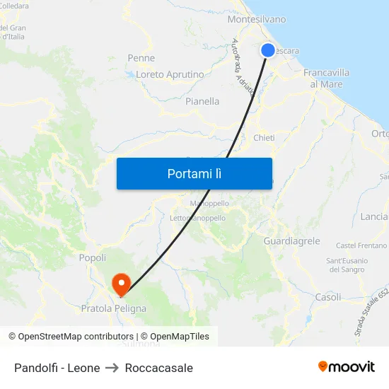 Pandolfi - Leone to Roccacasale map