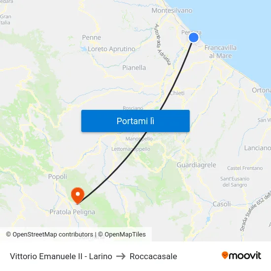 Vittorio Emanuele II - Larino to Roccacasale map