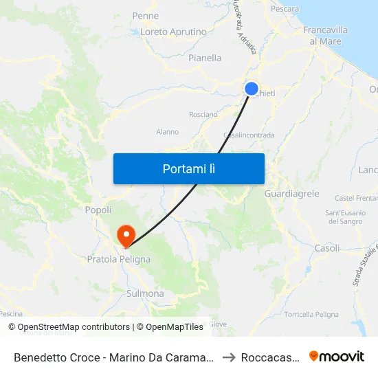 Benedetto Croce - Marino Da Caramanico to Roccacasale map