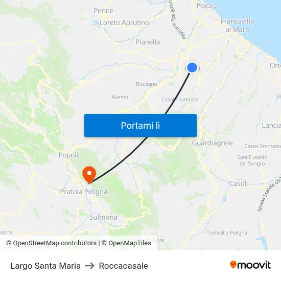 Largo Santa Maria to Roccacasale map