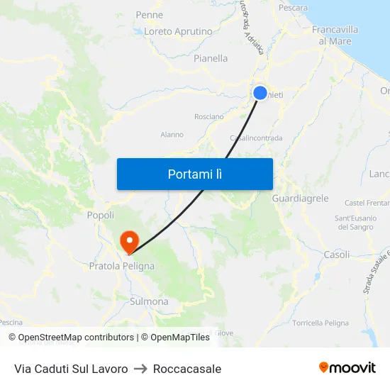 Via Caduti Sul Lavoro to Roccacasale map