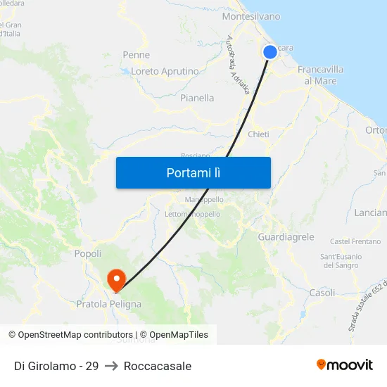 Di Girolamo - 29 to Roccacasale map