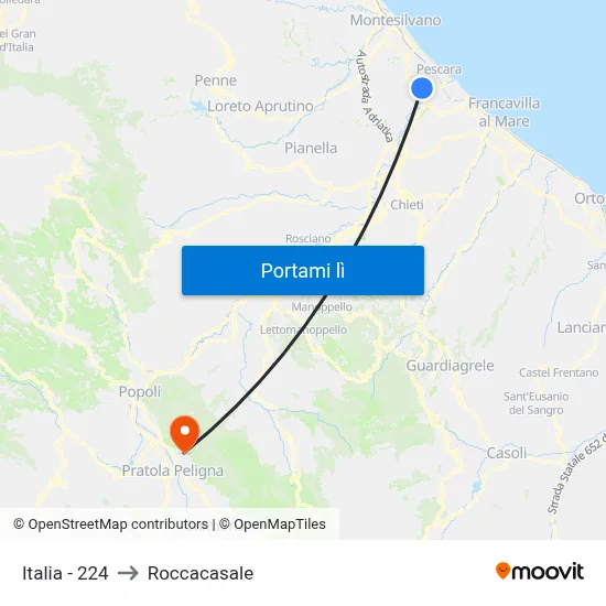 Italia - 224 to Roccacasale map
