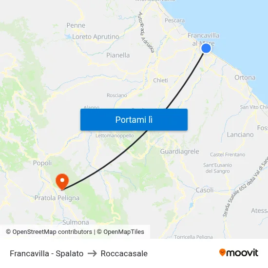 Francavilla - Spalato to Roccacasale map