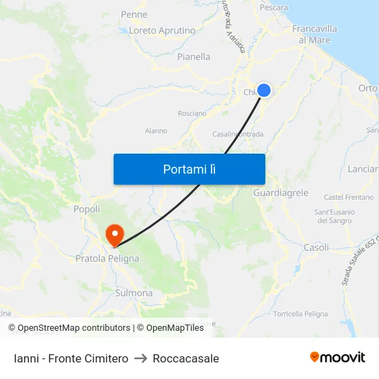 Ianni - Fronte Cimitero to Roccacasale map