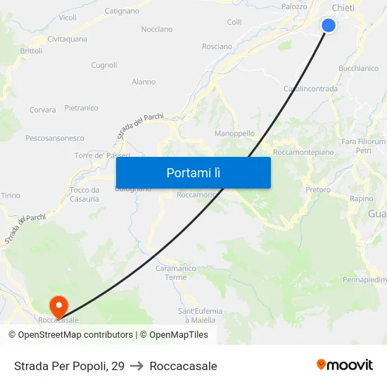 Fasoli to Roccacasale map