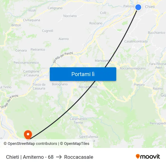 Chieti | Amiterno - 68 to Roccacasale map