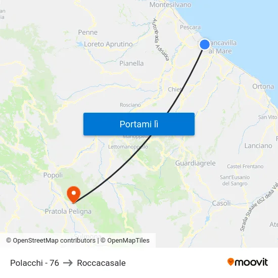 Polacchi - 76 to Roccacasale map