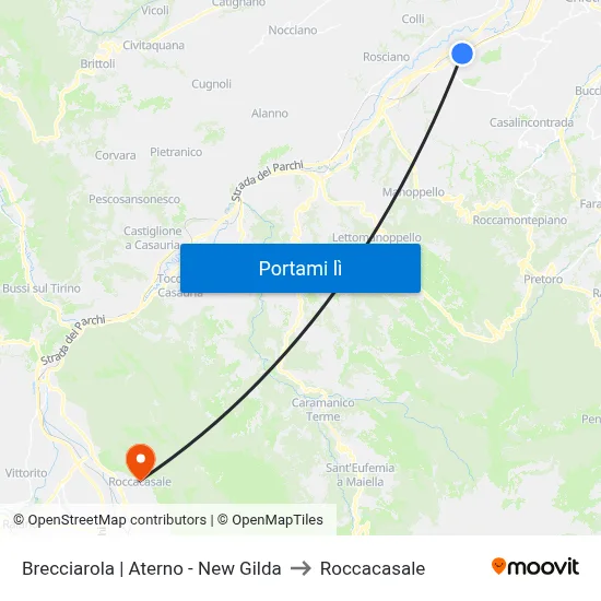 Brecciarola | Aterno - New Gilda to Roccacasale map