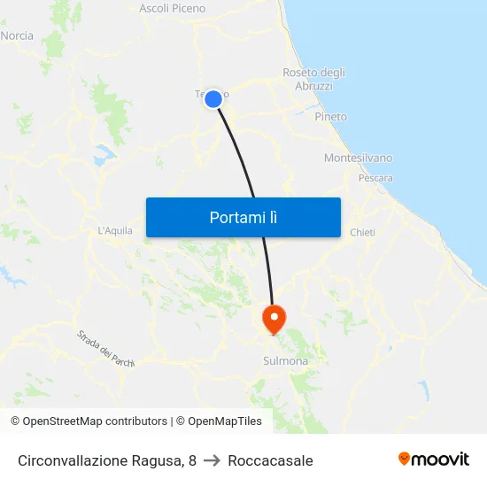 Circonvallazione Ragusa, 8 to Roccacasale map