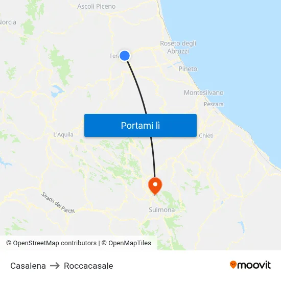 Casalena to Roccacasale map