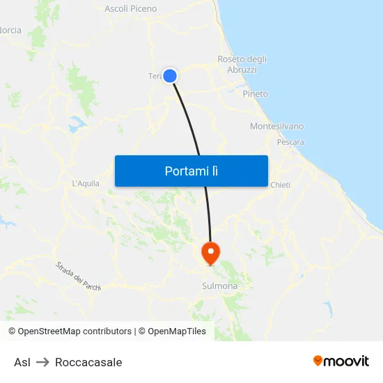 Asl to Roccacasale map