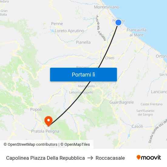 Capolinea Piazza Della Repubblica to Roccacasale map