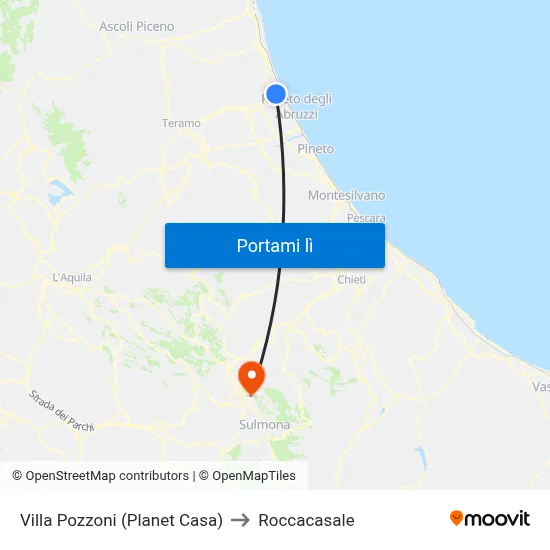 Villa Pozzoni (Planet Casa) to Roccacasale map