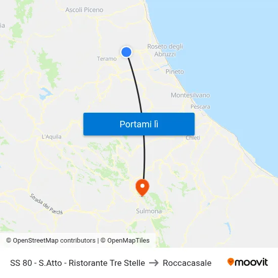 SS 80 - S.Atto - Ristorante Tre Stelle to Roccacasale map