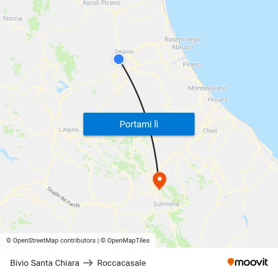 Bivio Santa Chiara to Roccacasale map