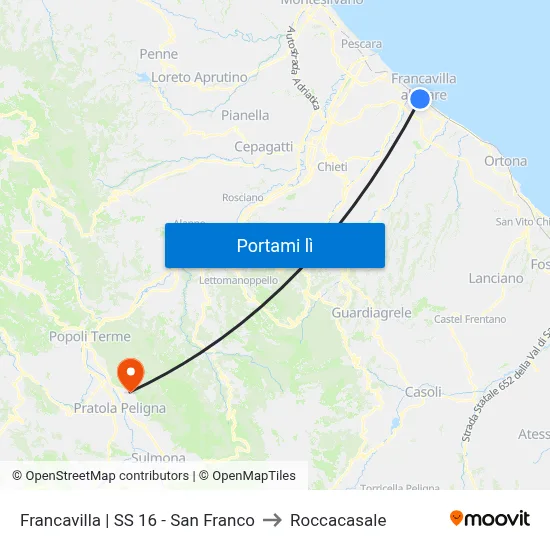 Francavilla | SS 16 - San Franco to Roccacasale map
