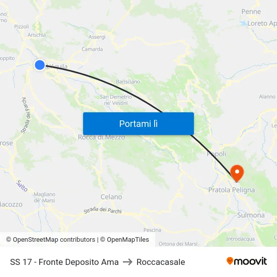 SS 17 - Fronte Deposito Ama to Roccacasale map