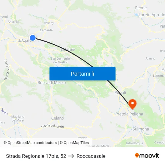 Strada Regionale 17bis, 52 to Roccacasale map