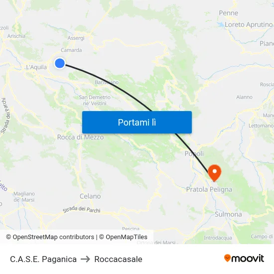 C.A.S.E. Paganica to Roccacasale map