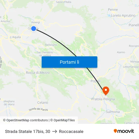Strada Statale 17bis, 30 to Roccacasale map
