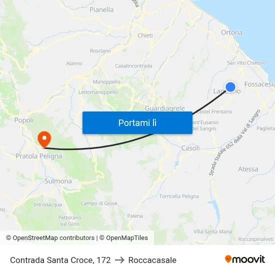 Contrada Santa Croce, 172 to Roccacasale map
