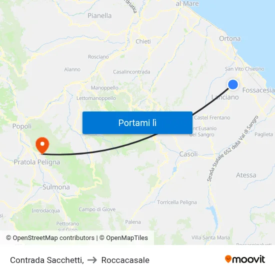 Contrada Sacchetti, to Roccacasale map