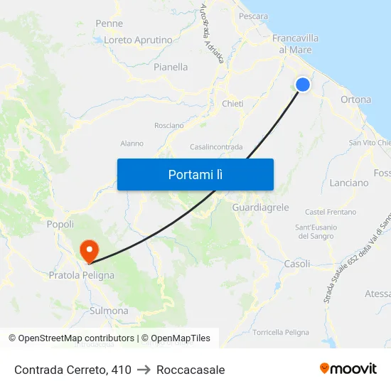 Contrada Cerreto, 410 to Roccacasale map