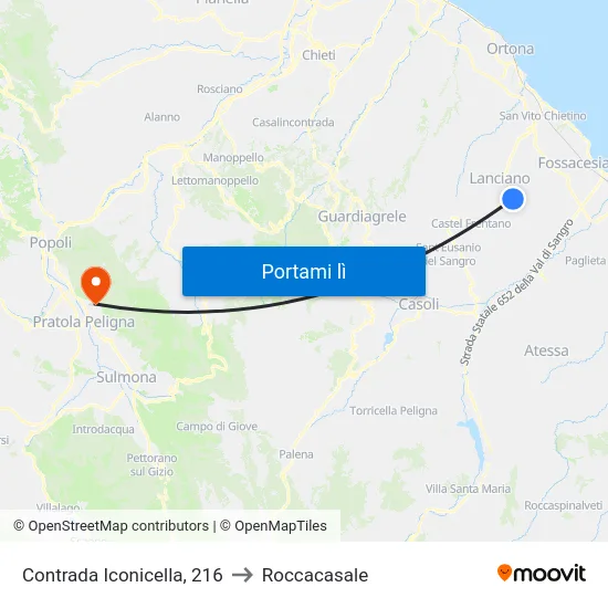 Contrada Iconicella, 216 to Roccacasale map